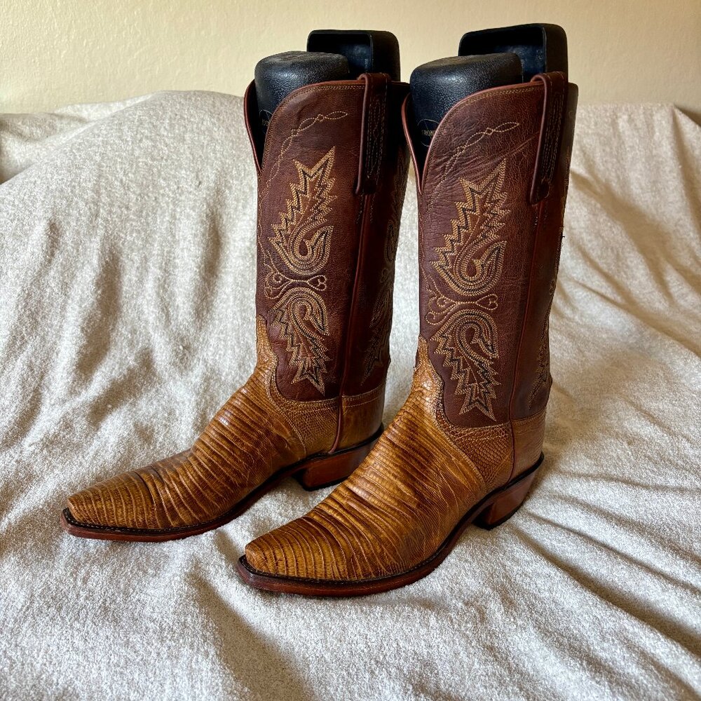 Lucchese 1883 Teju Lizard N4002 cowboy boots, size 8.5